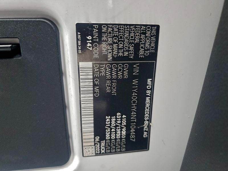 2022 Mercedes-benz Sprinter 2 მანქანა იყიდება აუქციონზე, vin: W1Y40CHY4NT104487, აუქციონის ნომერი: 91432225