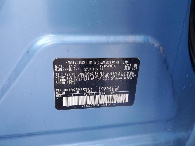 Продаж на аукціоні авто 2012 Nissan Leaf Sv, vin: JN1AZ0CP5CT026814, номер лоту: 93198865