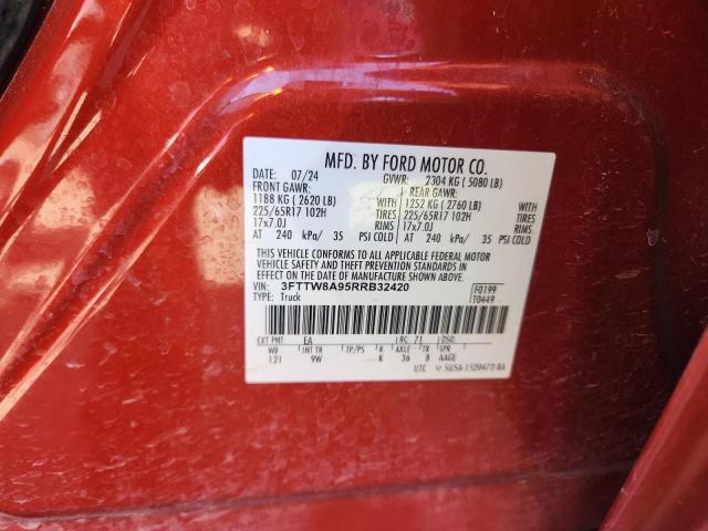 Продажа на аукционе авто 2024 Ford Maverick, vin: 3FTTW8A95RRB32420, номер лота: 91652365