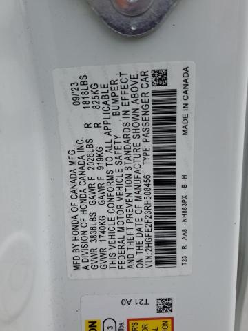 Aukcja sprzedaży 2024 Honda Civic Lx, vin: 2HGFE2F23RH508456, numer aukcji: 94917475