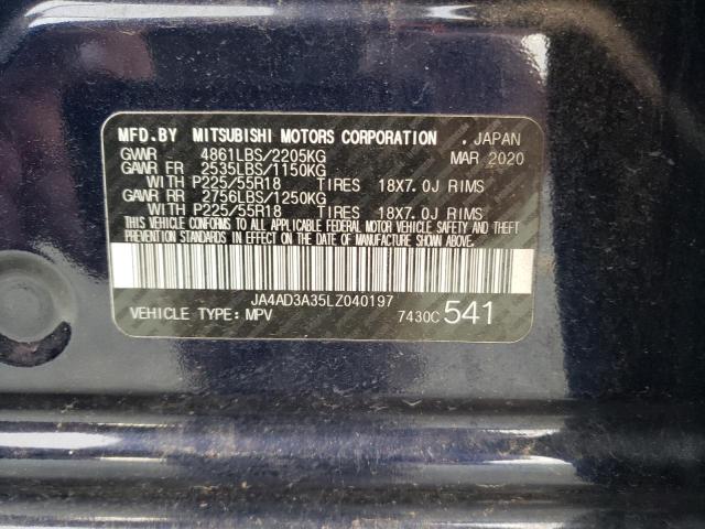 Продаж на аукціоні авто 2020 Mitsubishi Outlander, vin: JA4AD3A35LZ040197, номер лоту: 93614755