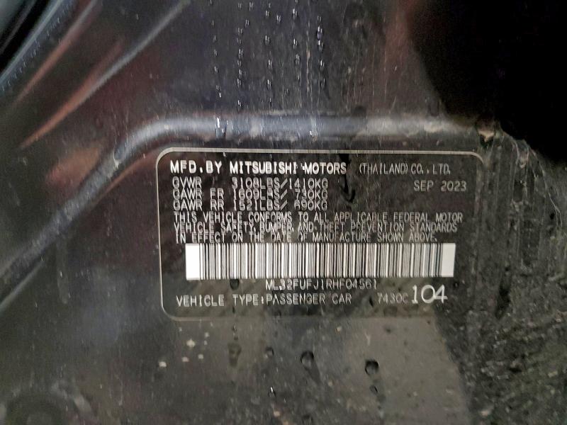 Aukcja sprzedaży 2024 Mitsubishi Mirage, vin: ML32FUFJ1RHF04561, numer aukcji: 92804415