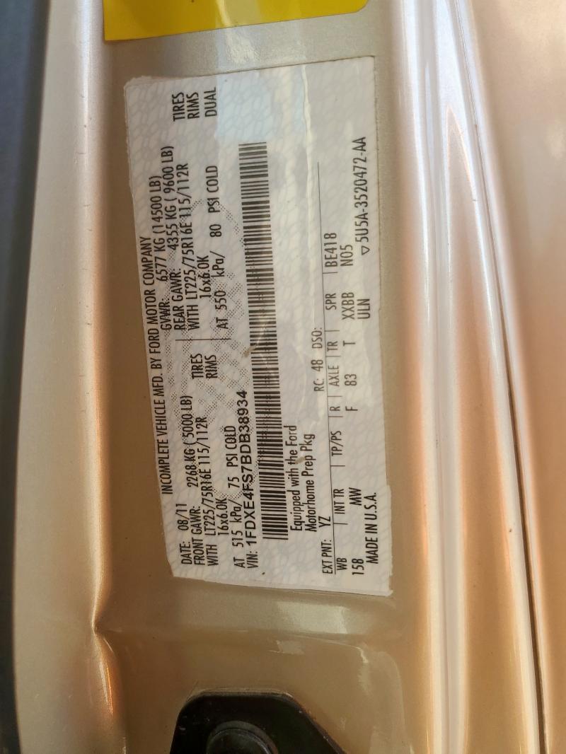92661595 :رقم المزاد ، 1FDXE4FS7BDB38934 vin ، 2011 Ford Forest River مزاد بيع