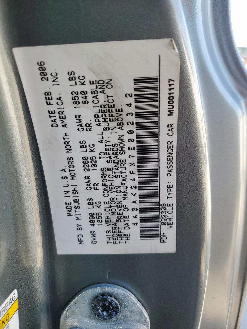 Aukcja sprzedaży 2007 Mitsubishi Eclipse, vin: 4A3AK24FX7E002342, numer aukcji: 91444315