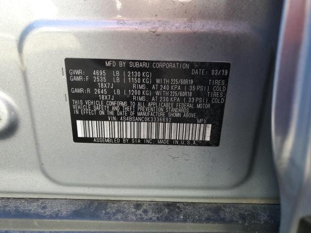 Продаж на аукціоні авто 2019 Subaru Outback, vin: 4S4BSANC0K3336692, номер лоту: 90595745