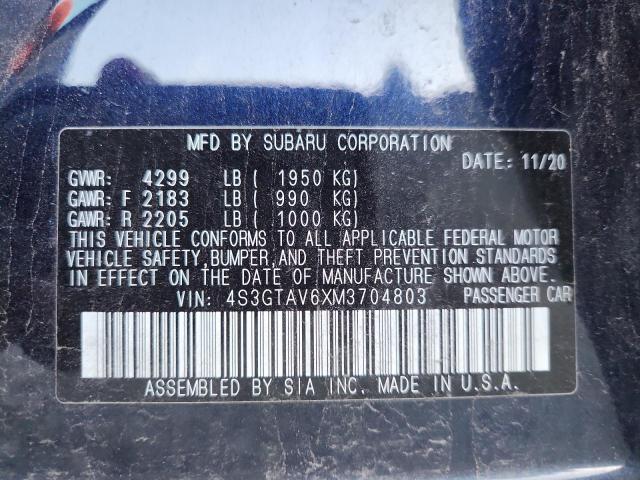 Продаж на аукціоні авто 2021 Subaru Impreza, vin: 4S3GTAV6XM3704803, номер лоту: 90915455