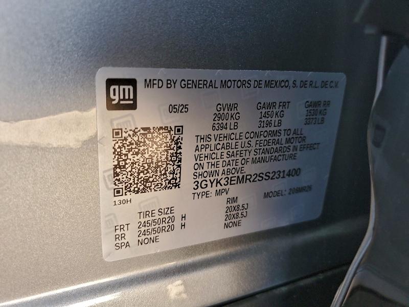 2025 Cadillac Optiq Spor მანქანა იყიდება აუქციონზე, vin: 3GYK3EMR2SS231400, აუქციონის ნომერი: 94699015