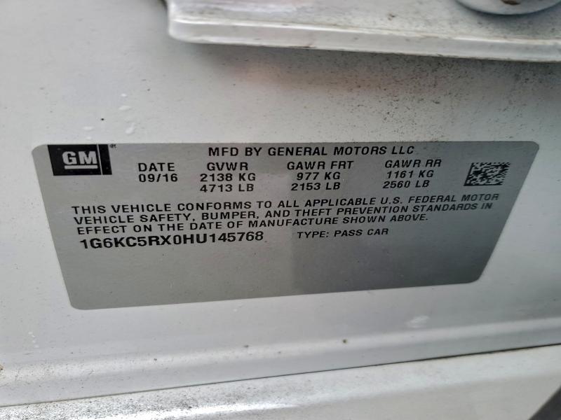 Продаж на аукціоні авто 2017 Cadillac Ct6, vin: 1G6KC5RX0HU145768, номер лоту: 93517225