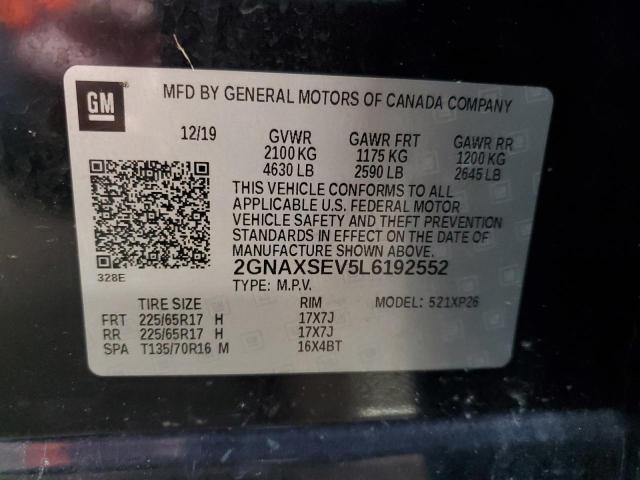 Продажа на аукционе авто 2020 Chevrolet Equinox, vin: 2GNAXSEV5L6192552, номер лота: 91968535