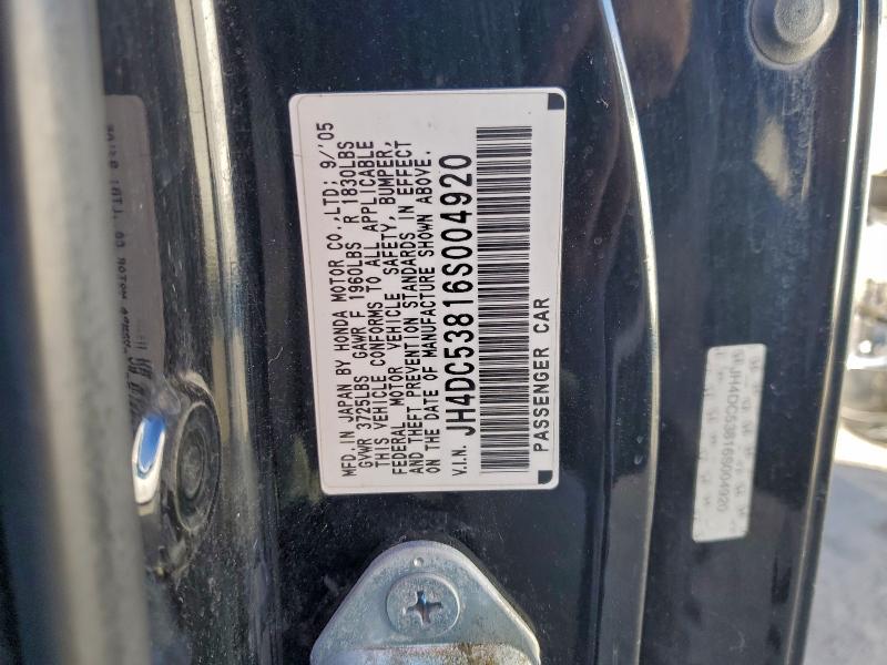 Aukcja sprzedaży 2006 Acura Rsx, vin: JH4DC53816S004920, numer aukcji: 92201625