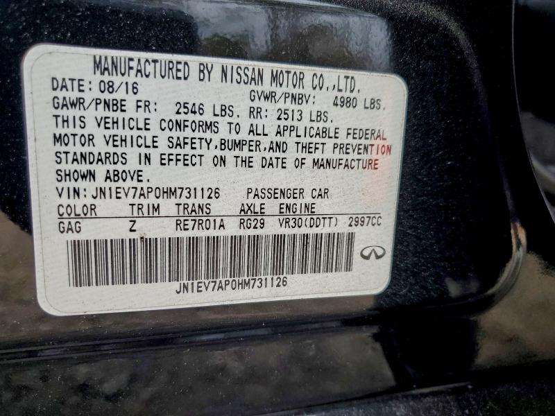 2017 Infiniti Q50 მანქანა იყიდება აუქციონზე, vin: JN1EV7AP0HM731126, აუქციონის ნომერი: 94339865