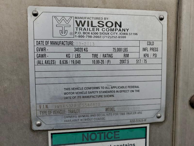 2014 Wilson Unknown მანქანა იყიდება აუქციონზე, vin: 1W16532A9E5544418, აუქციონის ნომერი: 93763925