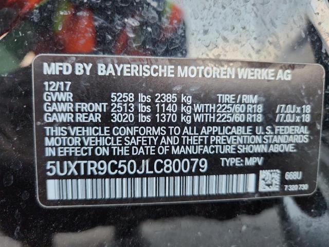 91399155 :رقم المزاد ، 5UXTR9C50JLC80079 vin ، 2018 Bmw X3 مزاد بيع