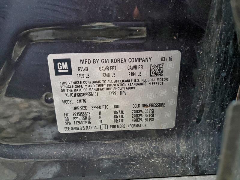Продажа на аукционе авто 2016 Buick Encore, vin: KL4CJFSBXGB656131, номер лота: 92394385