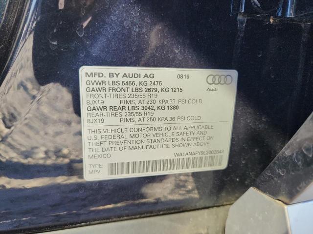 2020 Audi Q5 მანქანა იყიდება აუქციონზე, vin: WA1ANAFY9L2002843, აუქციონის ნომერი: 93188575