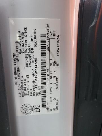 2019 Ford Transit T- მანქანა იყიდება აუქციონზე, vin: 1FBVU4XM9KKA45251, აუქციონის ნომერი: 91801615
