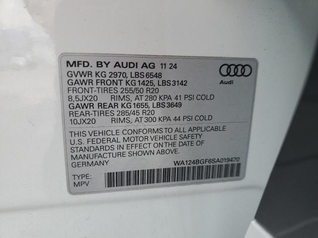 Auction sale of the 2025 Audi Q6 E-tron, vin: WA124BGF6SA019470, lot number: 93325615