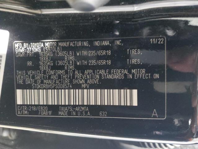 Продаж на аукціоні авто 2023 Toyota Highlander, vin: 5TDKDRBH5PS008574, номер лоту: 92580835