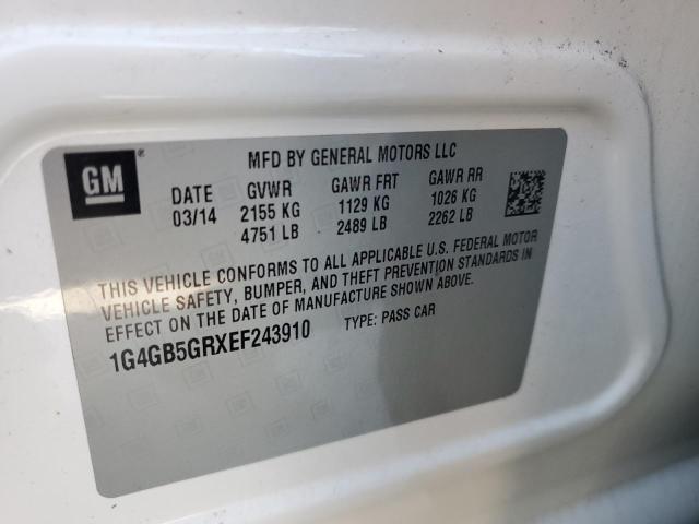 92424425 :رقم المزاد ، 1G4GB5GRXEF243910 vin ، 2014 Buick Lacrosse مزاد بيع