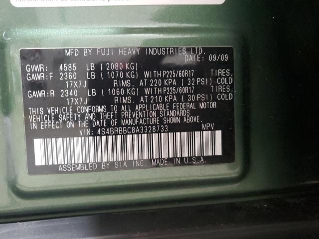 2010 Subaru Outback მანქანა იყიდება აუქციონზე, vin: 4S4BRBBC8A3328733, აუქციონის ნომერი: 91270625