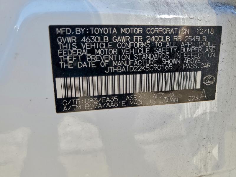 Продаж на аукціоні авто 2019 Lexus Is, vin: JTHBA1D22K5090165, номер лоту: 94293475