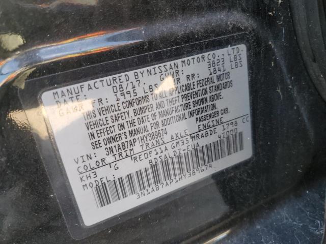 Aukcja sprzedaży 2017 Nissan Sentra, vin: 3N1AB7AP1HY389674, numer aukcji: 91405335