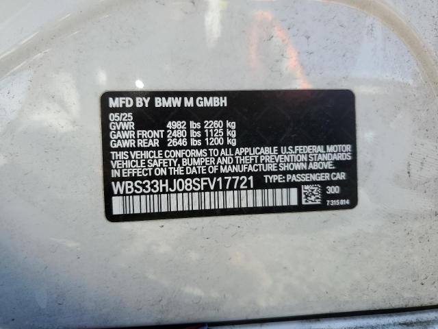 Продажа на аукционе авто 2025 Bmw M3, vin: WBS33HJ08SFV17721, номер лота: 91270845