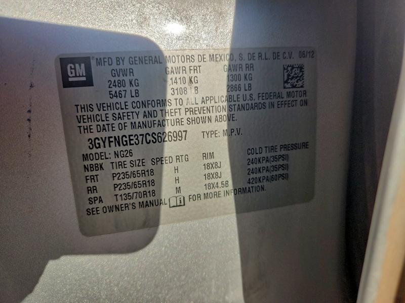 Продажа на аукционе авто 2012 Cadillac Srx, vin: 3GYFNGE37CS626997, номер лота: 94366185
