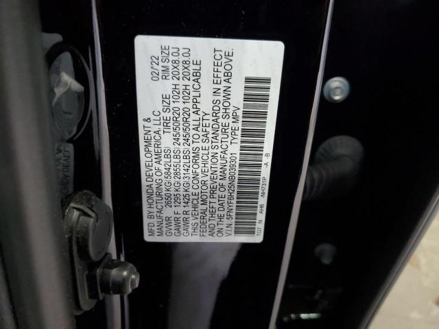 92412145 :رقم المزاد ، 5FNYF6H25NB039301 vin ، 2022 Honda Pilot مزاد بيع