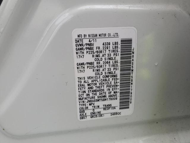 Продаж на аукціоні авто 2011 Nissan Rogue S, vin: JN8AS5MT5BW179009, номер лоту: 92412165