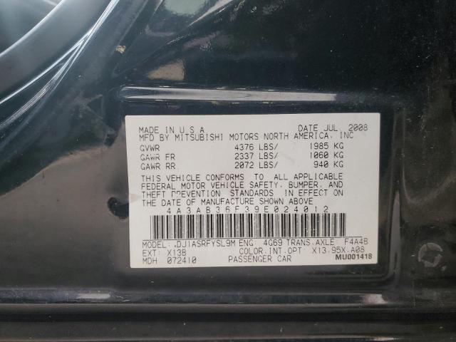 2009 Mitsubishi Galant Es მანქანა იყიდება აუქციონზე, vin: 4A3AB36F39E024012, აუქციონის ნომერი: 92880575