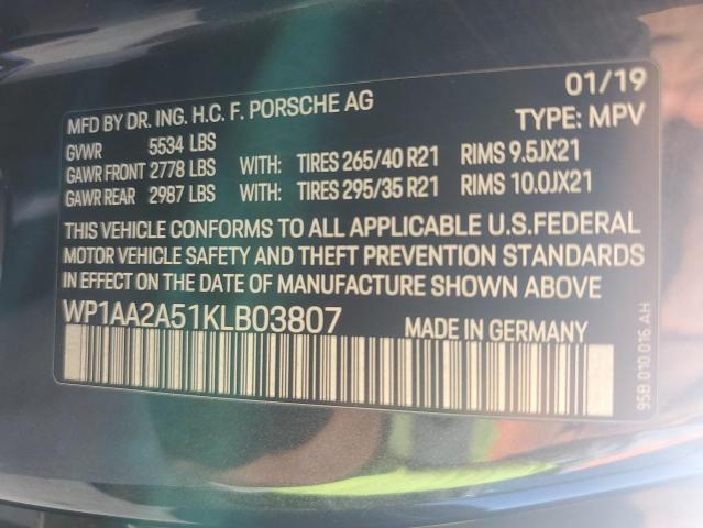 Продаж на аукціоні авто 2019 Porsche Macan, vin: WP1AA2A51KLB03807, номер лоту: 92607745