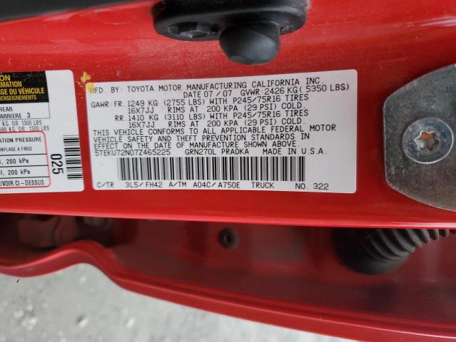 Aukcja sprzedaży 2007 Toyota Tacoma, vin: 5TEKU72N07Z465225, numer aukcji: 92028435