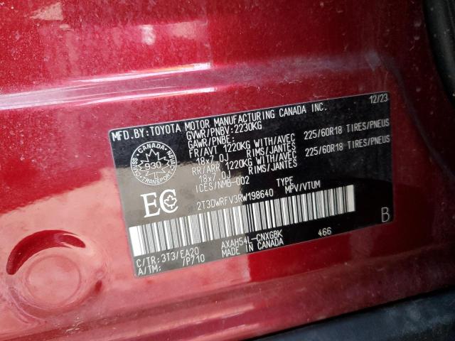 2024 Toyota Rav4 მანქანა იყიდება აუქციონზე, vin: 2T3DWRFV3RW198640, აუქციონის ნომერი: 93856635
