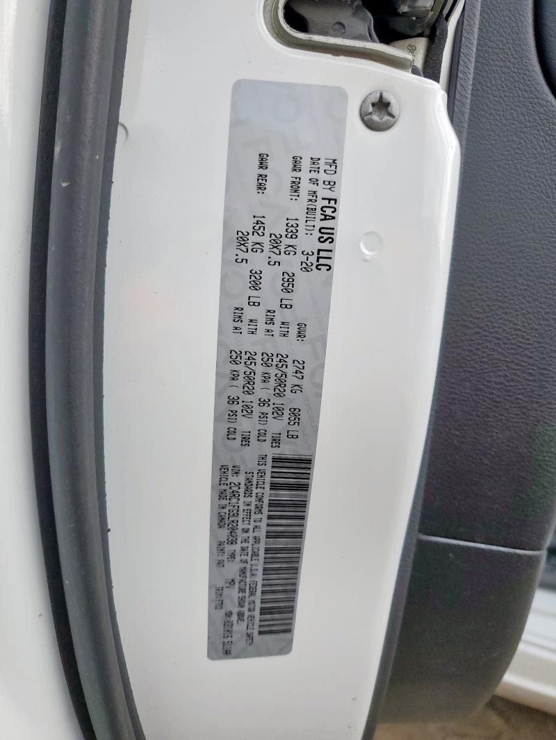 2020 Chrysler Pacifica მანქანა იყიდება აუქციონზე, vin: 2C4RC1FG9LR204038, აუქციონის ნომერი: 93822505
