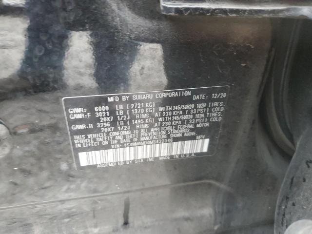 2021 Subaru Ascent მანქანა იყიდება აუქციონზე, vin: 4S4WMAMD0M3432346, აუქციონის ნომერი: 92855825