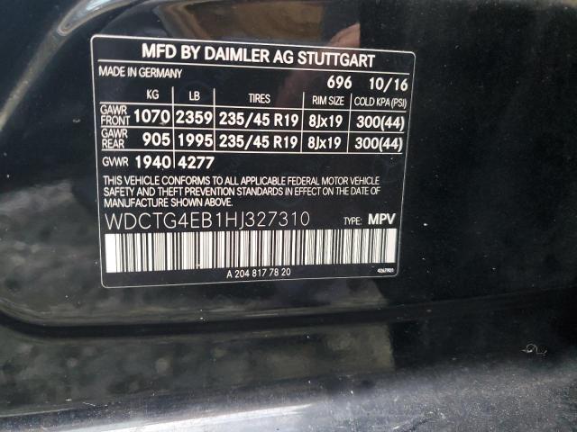 Aukcja sprzedaży 2017 Mercedes-benz Gla, vin: WDCTG4EB1HJ327310, numer aukcji: 89882715