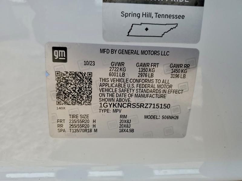 94106985 :رقم المزاد ، 1GYKNCRS5RZ715150 vin ، 2024 Cadillac Xt5 Premiu مزاد بيع
