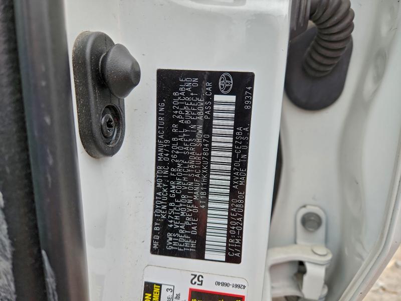 Aukcja sprzedaży 2019 Toyota Camry, vin: 4T1B11HKXKU780470, numer aukcji: 94071275