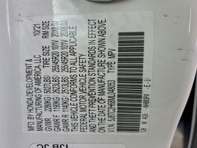 2021 Acura Rdx მანქანა იყიდება აუქციონზე, vin: 5J8TC2H68ML048053, აუქციონის ნომერი: 93997025