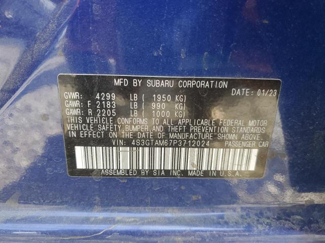 Продажа на аукционе авто 2023 Subaru Impreza, vin: 4S3GTAM67P3712024, номер лота: 91324915