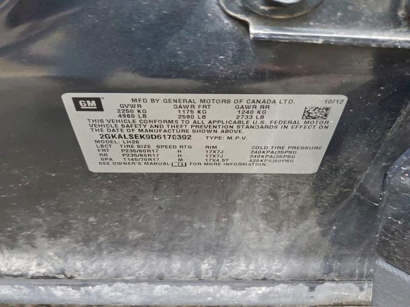 Aukcja sprzedaży 2013 Gmc Terrain, vin: 2GKALSEK9D6170392, numer aukcji: 94180345