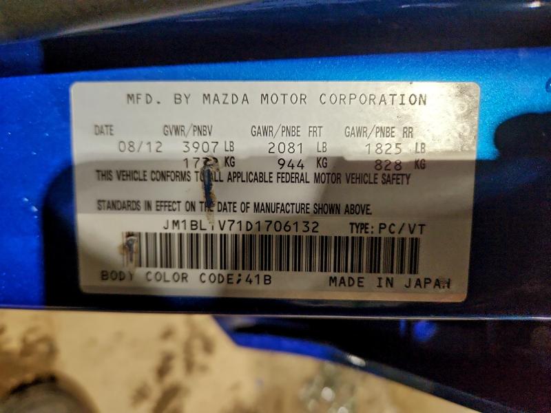 Aukcja sprzedaży 2013 Mazda 3, vin: JM1BL1V71D1706132, numer aukcji: 94294225