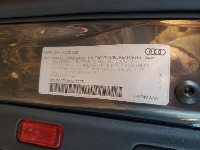 92787825 :رقم المزاد ، WAUDACF50MA012326 vin ، 2021 Audi A5 مزاد بيع