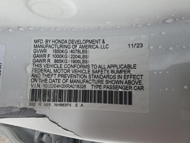 2024 Acura Integra მანქანა იყიდება აუქციონზე, vin: 19UDE4H3XRA018328, აუქციონის ნომერი: 92289905