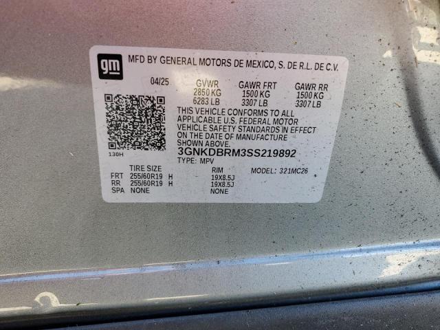 92731785 :رقم المزاد ، 3GNKDBRM3SS219892 vin ، 2025 Chevrolet Blazer مزاد بيع