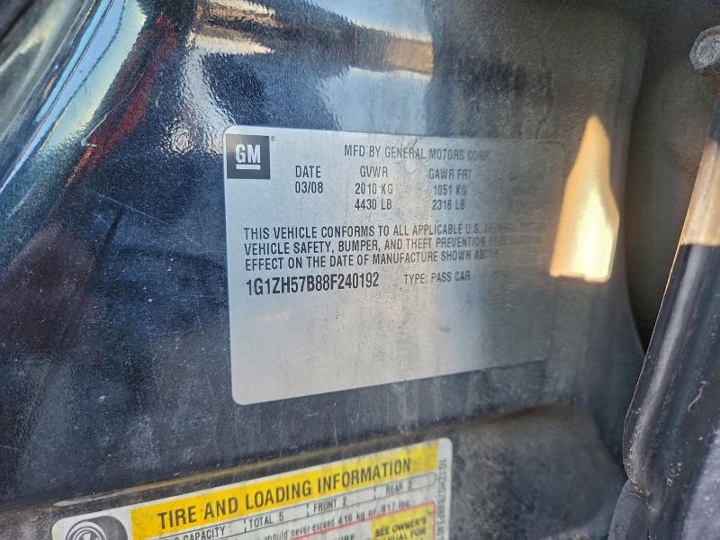 93672895 :رقم المزاد ، 1G1ZH57B88F240192 vin ، 2008 Chevrolet Malibu مزاد بيع