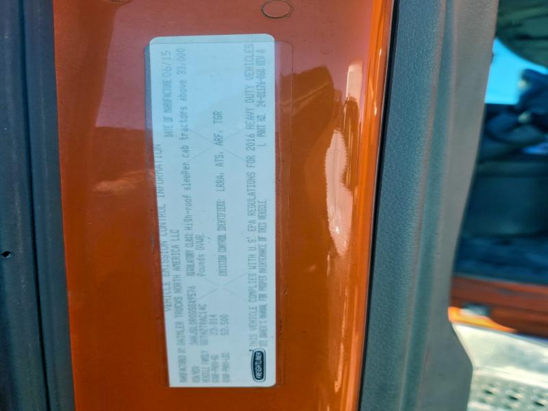 93678765 :رقم المزاد ، 3AKJGLDR0GSGX9576 vin ، 2016 Freigliner Cascadia 125 مزاد بيع