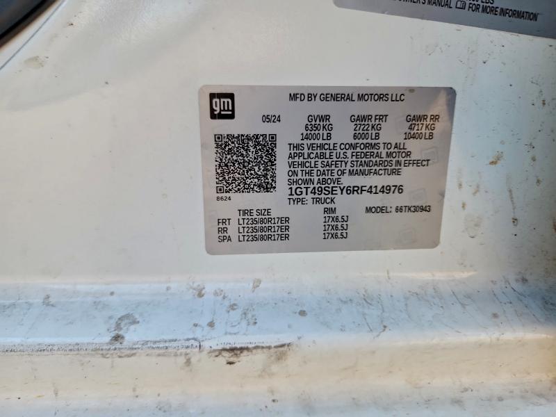 91722005 :رقم المزاد ، 1GT49SEY6RF414976 vin ، 2024 Gmc Sierra K35 مزاد بيع