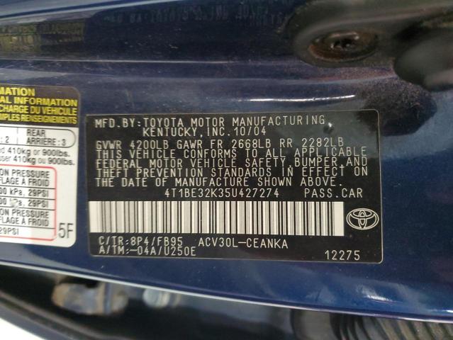 Продаж на аукціоні авто 2005 Toyota Camry Le, vin: 4T1BE32K35U427274, номер лоту: 92882265